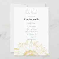 Graphic Yellow Sunflower Baby Shower Invitation