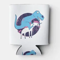 Trex Riding Unicorn Can Cooler