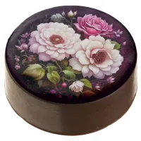 Watercolor Floral Pink and Purple Flowers Chocolate Covered Oreo