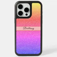 Colorful Glitter Blend Artsy Abstract Add Name iPhone 15 Pro Max Case