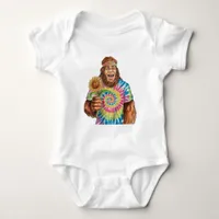 Hippie Sasquatch With Sunflower Baby Bodysuit