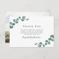 Sympathy Photo Eucalyptus Funeral Thank You Card