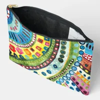 Pretty Colorful Hippie Abstract Accessory Pouch