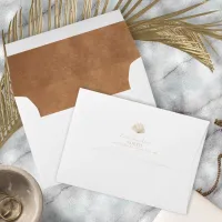 Boho Oasis Wedding White/Sadde Brown ID959 Envelope