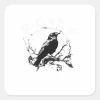 Crow, F-Caw-F Funny Bird Funny Trendy Square Sticker