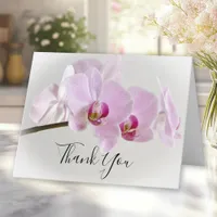 Pink Orchid Flower Funeral Sympathy Thank You Card