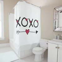 XOXO Valentines Shower Curtain