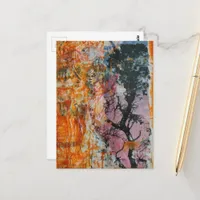 Tree Mixed Media Collage Postcard