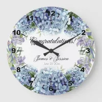 Forget-Me-Not Flowers Watercolor Elegant  Large Clock