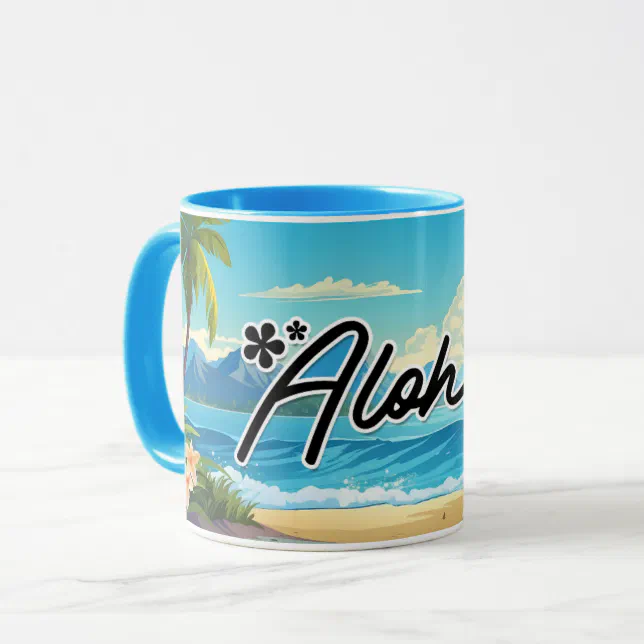 Aloha Hawaii Beach Souvenir Coffee Mug