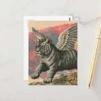 The Flying Tiger Mixed Media Collage Postcard