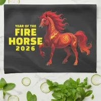 Stunning Chinese Year of the Fire Horse 2026 Kitchen Towel