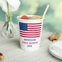 Patriotic Red White Blue USA American Flag  Paper Cups