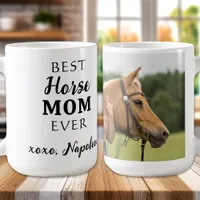 Best Horse Mom Cute Custom Equestrian Photo Coffee Mug