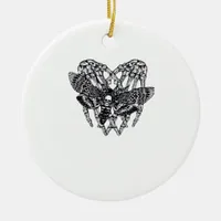 Deathshead Moth Classic - Skeleton Hand Heart Ceramic Ornament