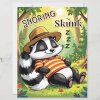 Snoring Skunk | Cute Cartoon Kid's Nursery Art