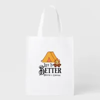 Life is Better around a Campfire Grocery Bag