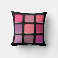 Girly Pink Makeup Modern  Throw Pillow