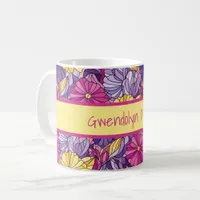 Stained Glass Abstract Purple Yellow Pink Coffee Mug