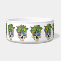 Skull with Crystals and Succulents Bowl