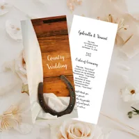 Horseshoe Satin Country Western Wedding Program