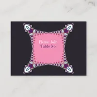 Purple Pink Unique Wedding Table Place Cards