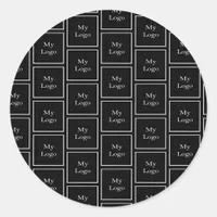 Company logo pattern black business classic round sticker