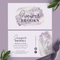 Lavender Shimmer Glitter Watercolor Social Media Business Card