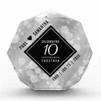Elegant 10th Tin Wedding Anniversary Celebration Acrylic Award