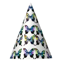 Aqua, Pink, and Yellow -  Elegant Butterflies Party Hat