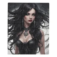 Sexy Woman in Black Jigsaw Puzzle