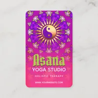 Indigo Purple & Pink Yin Yang Holistic Asana Yoga Business Card