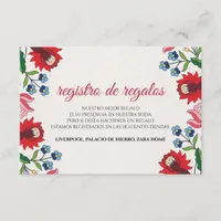 Colorful Floral Botanical Modern Spanish Wedding Enclosure Card