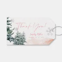 Winter Wonderland Pink Thank You Gift Tags