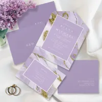 Lux Ink Lavender Abstract ID990 All In One Invitation