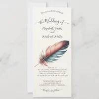 Whispers of Grace Feathered Elegance Minimalism Invitation