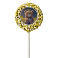 Teddy bear in a meadow, cute kids party  chocolate covered oreo pop