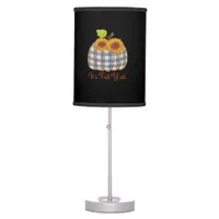 It’s Fall Y’all Pumpkin Plaid Design Halloween Fun Table Lamp