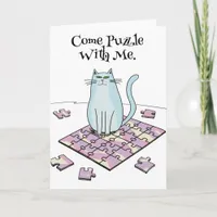 Puzzle valentine Jigsaw Cat puzzlers Card