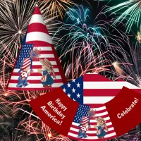 Vintage Celebrate American Flag and Kids Party Hat