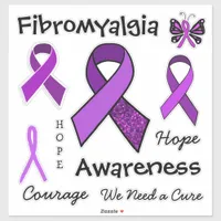 Fibromyalgia Purple Awareness Ribbons Sticker