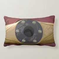 Red Wooden Airplane Propeller Lumbar Pillow