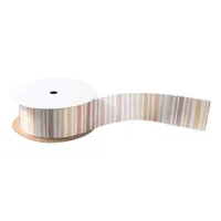 Fall Watercolor Stripe Satin Ribbon