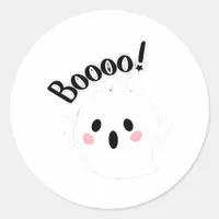 A Cute White Boo Creative Casual Classic Round Sticker