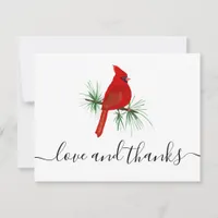 Cardinal Funeral Memorial Sympathy Thank You Card