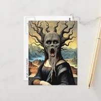 Scary Mona Lisa Horror Postcard