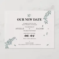 Save The New Date Rescheduled Postponed Wedding Postcard