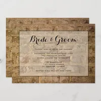 Industrial Chic Brown Bricks Wedding Invitation