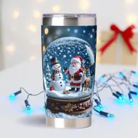 Christmas Snow Globes | Santa and Village Insulated Tumbler