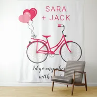 Love Hearts Bicycle Valentine Personalized Custom Tapestry